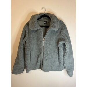 BDG Urban Outfitters Theo Fleece Teddy Jacket Light Teal Size L